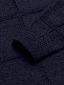 SHEIN Cottnline Men Patch Detailed Round Neck Regular Sweater - Navy Blue - View 7