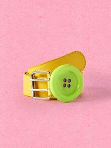 Popjeli 1Pc Yellow Y2K Millennial Spice Girls Metal Airy Rabbit Ears Decorated Ladies Belts, Suitable For Music Festivals, Parties, Dates, Etc - Yellow - View 2
