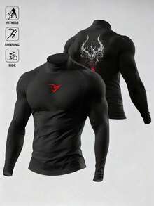 Gym Rark Camiseta deportiva de manga larga y cuello alto para hombre - Negro - Ver 1