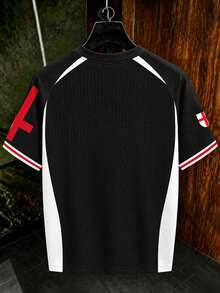 Manfinity Gritte Field 男士字母印花短袖足球球衣 T-shirt - 彩色 - 查看 2