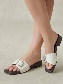 Styleloop Women's Flat Sandals Summer Open-Toed Bohemian Vacation Sandals Wear Soft-Soled Slippers - Beige - View 2
