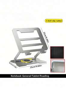 1 pieza Soporte para portátil con almohadilla, estante de enfriamiento plegable de metal, soporte giratorio elevador para monitor - Ver 10