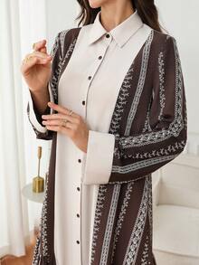 Al Najma Women's Colorblock Casual Party & Travel Arabian Dress - Multicolor - View 5