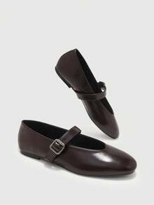 CUCCOO BIZCHIC Women's Fashion Commuter Versatile Casual Mary Jane Flat Shoes For Christmas Spring Shoes - Dark coffee, - View 2