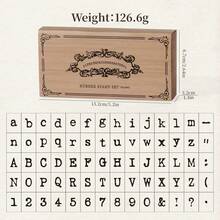 [4 Styles Available] 70pcs/Box Wooden Stamp Set, Uppercase & Lowercase Letters + Numeric Symbols, DIY Creative Stationery, Handmade Gift - one-size - View 19