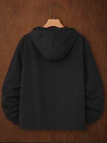 HIMLAND Men's Casual Versatile Hooded Jacket, Spring/Autumn - Black - View 3