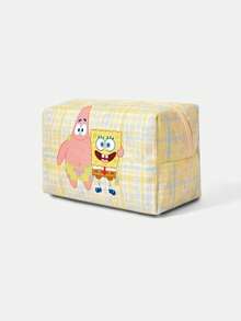 SpongeBob SquarePants | SHEIN 1件裝 化妝包 多用途超大容量 極輕量便攜 耐用百搭實用 時尚簡約休閒度假風 中性運動可愛卡通風 拼色透氣耐磨 可折疊防塵易收納 適合假期、戶外工作、辦公室、通勤、旅行，適合作為禮物，年輕女性與上班族的理想選擇 - 海星 - 查看 2
