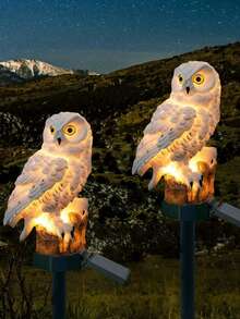 1pc 1-LED Resin Owl Solar Powered Yard Decoration Light, Outdoor Decor For Garden, Lawn, Pathway, Patio, Party Christmas For Holiday Gift Giving - Warm White - View 8