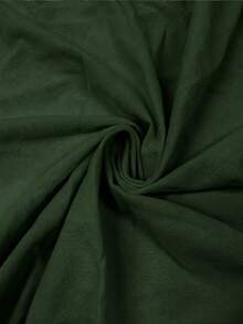 EMERY ROSE Women's Plus Size Casual Solid Color Cotton Fabric Round Neck Button Decor Sleeveless Blouse Formal Vacation Dark Green Summer - Green - View 5