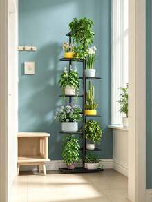 Plant Stand8/9 Tier Indoor Metal Flower Shelf For Multiple Plants ,Corner Plant Storage Rack Tall Flower Holders For Patio Garden Living Room Balcony Bedroom, Black - Black - View 2
