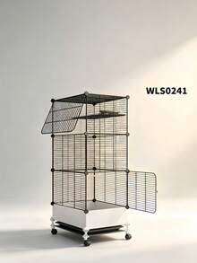 1pc Spliceable Height Adjustable Bird Cage With Pull Out Drawer Tray Easy Clean Removable Metal Base Movable Stand 360 Swivel Casters For Cockatiel Conure Budgie Parrot Lovebird Canary Finch Indoor Outdoor Pet Aviary Home Gift - Assembly Type - View 5