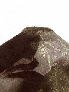 Enchnt Embroidered Cowl Neck Bodycon Long Summer Romantic Vacation Dress - Coffee Brown - View 9