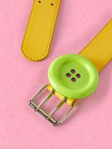 Popjeli 1Pc Yellow Y2K Millennial Spice Girls Metal Airy Rabbit Ears Decorated Ladies Belts, Suitable For Music Festivals, Parties, Dates, Etc - Yellow - View 5