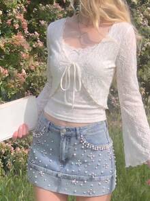 SHEIN MOD Atasan Wanita - Aprikot - View 6