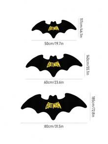 BATMAN X SHEIN 1件裝蝙蝠造型裝飾地毯，臥室裝飾地毯，浴室地毯，毛絨材質，防滑底面，多種尺寸可選 - 蝙蝠俠黑金 - 查看 3