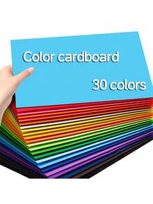 60 Sheets A4 Cardboard, 30 Color Handmade Colored Hard Cardboard, Children's And Student Enlightenment Teaching Materials, Paper Learning Supplies Back To School - Multicolor - View 2