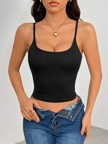 SHEIN PETITE 4件組休閒百搭純色女款細肩帶背心套裝 - 彩色 - 查看 5