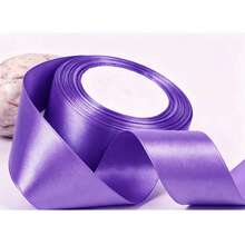 1 Rollo de Cinta de Satén de Poliéster - Caja de Regalo, Caja de Caramelos, Caja de Pastel, Cinta de Decoración de Flores Frescas (Teñida a Máquina con Ligera Diferencia de Color) - Violeta - Ver 7