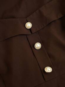 GlowEve CURVE Gaun Lengan Panjang Polos Elegan Ukuran Plus untuk Komuter - Coffee Brown - View 5