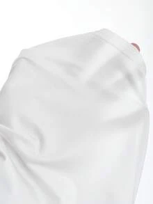SHEIN Unity Top sin mangas ajustado informal de cuello cuadrado en unicolor para mujer - Blanco - Ver 6