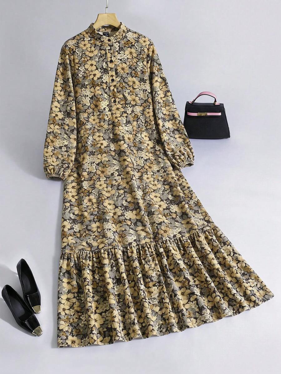 Al Najma Women's Floral Print Arabian Dress - Multicolor - View 1