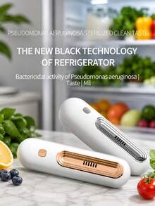 1pc Rechargeable Fridge Deodorizer, Portable Ozone Purifier Refrigerator Odor Eliminator, Food Freshness Preserver For Fridge Closet Cabinet, 1200mAh - Multicolor - View 4
