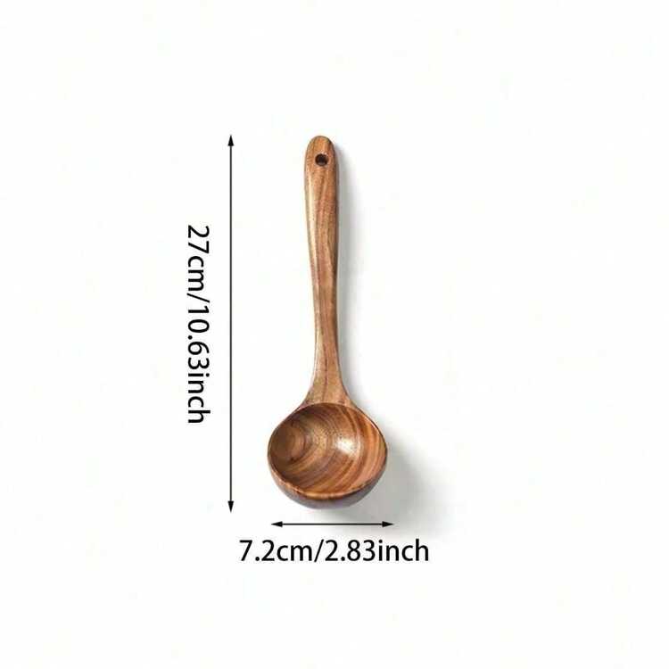 Zazumi Cirelle Juego de 8 piezas de utensilios de cocina de madera de acacia con soporte de almacenamiento, espátula de cocina antiadherente, cuchara ranurada, cuchara para sopa, tenedor para ensalada, utensilios de cocina, regalo de inauguración de casa para la familia - Multicolor - Añade 13