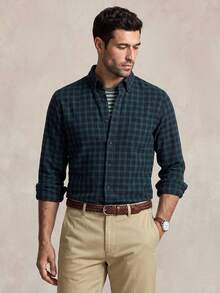 Lornavo Men's Plaid Casual Versatile Daily Wear Long Sleeve Shirt - Royal Blue - View 7