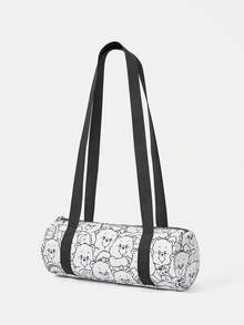 SHEIN X Care Bears 1pc Versatile Letter & Cartoon Pattern Shoulder Bag Suitable For College Students, Formal Events, Parties, And Daily Outings - Ash - View 2