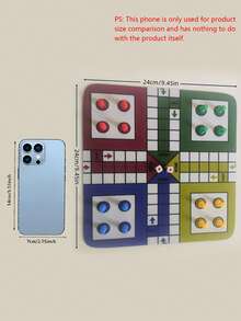 A Travel Version Of The Flying Chess Game Set, Featuring A Brand-New 9.5-Inch Folding Rubber Chessboard With 16 Pieces And 1 Dice, Suitable For Classic Portable Strategy Games And Family Learning. - Multicolor - View 3