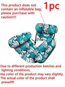 Tropical Leaf Print Inflatable Pool Floating Lounge Chair, Adult Water Hammock Float With Headrest & Armrests, Ideal For Summer Pool Parties, Beach And Lake Relaxation - Model - View 10