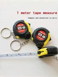 5Pcs Mini Retractable Tape Measure With Keychain, Compact Portable Measuring Tape With Lock Brake, Metal Tape Body, Metric & Inch Dual Scale, For Daily Use, Fitness, Home & Campus - Multicolor Measuring Tape - View 5