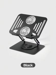 Teckwe Laptop Stand Adjustable Height Foldable 360° Rotating Support Stand With Cooling Fan Portable For Dorm - View 6