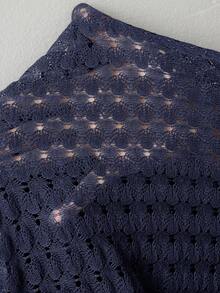 SHEIN LUNE 大尺碼女款純色休閒百搭日常開襟衫 - 寶藍色 - 查看 9