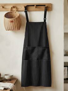 1-Pack Striped Print Black Gray Decorative Apron Kitchen Dining Long Apron Stain Resistant For Daily Use - Multicolor - View 11
