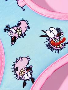 COURAGE THE COWARDLY DOG X SHEIN 趣味卡通寵物胸背帶散步配件，項圈與便便袋收納袋可單獨購買，多尺寸適用貓狗，輕量化日常戶外出行裝備 - 天藍色 - 查看 8