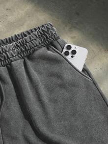 SWAVVY Sudadera casual de talla estándar para hombre, primavera/verano, color negro sólido con patchwork de copos de nieve - Gris Claro - Ver 5