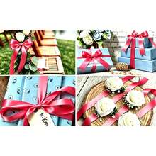 1 Roll Of Polyester Satin Ribbon - Gift Box, Candy Box, Cake Box, Fresh Flower Decoration Ribbon (Machine Dyed With Slight Color Difference) - Watermelon red - View 5