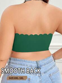 SHEIN Plus Size Wireless Bandeau Bra Single Piece - Army Green - View 2