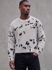 Manfinity VCAY Men's Loose Fit Crew Neck Sweater, Suitable For Autumn/Winter - Apricot - View 1
