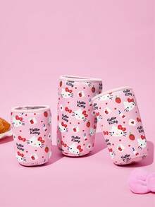 HELLO KITTY AND FRIENDS | SHEIN 1件裝可愛印花布製杯套，潛水布保溫材質，可重複使用，S/M/L三種尺寸，適用於不同盎司咖啡杯 - 粉色 - 查看 5