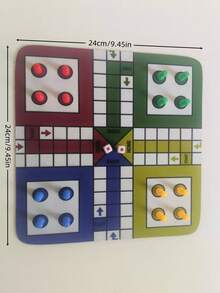 A Travel Version Of The Flying Chess Game Set, Featuring A Brand-New 9.5-Inch Folding Rubber Chessboard With 16 Pieces And 1 Dice, Suitable For Classic Portable Strategy Games And Family Learning. - Multicolor - View 9