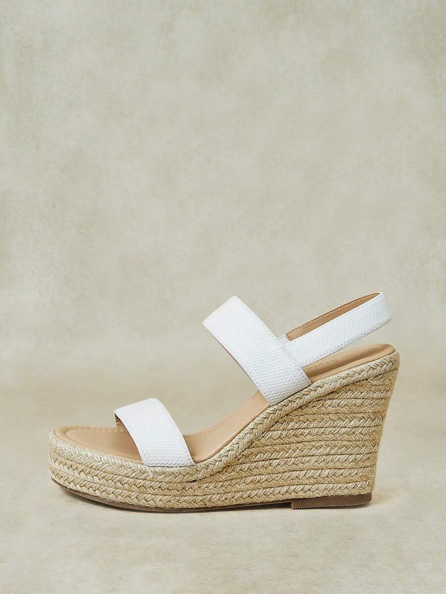 Styleloop Sandalias de plataforma y cuña para mujer - Blanco - Ver 1