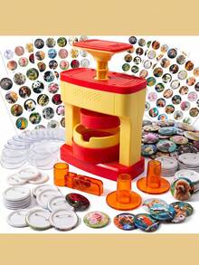 1 Set Children's Badge Making Machine,Portable,Multi-Functional Creative Embossing Machine Badge Punch Tool Kit,Children's Handicrafts, Ideal For Christmas,School Projects And Parties, No Assembly Required (Some Color Patterns Randomly Included) - multicolor - View 9