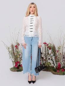 PRISCILA ESCOTO PRISCILA ESCOTO Women's Light Blue Jeans Low Waist Banana Pants Summer Casual, Going Out, Autumn For Women Fall - Light Wash - View 2