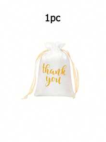1/5/10/20Pcs White Satin Gift Bags, 4"X5.5" Drawstring Jewelry Pouches For Wedding, Bridal, Party, Birthday, Holiday Decor - White - View 12