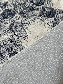 Alfombra de pasillo/alfombra de área con impresión digital antideslizante y lavable, alfombra de sala de estar, diseño moderno, estilo moderno, escandinavo, bohemio y clásico, 100% poliéster, fabricada en Turquía - Blanco Crema - Ver 5