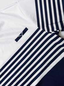 Tween Boy Casual Stylish Minimalist Striped Pattern Print Pullover Sweatshirt, Comfortable & Warm For Autumn/Winter - Multicolor - View 4