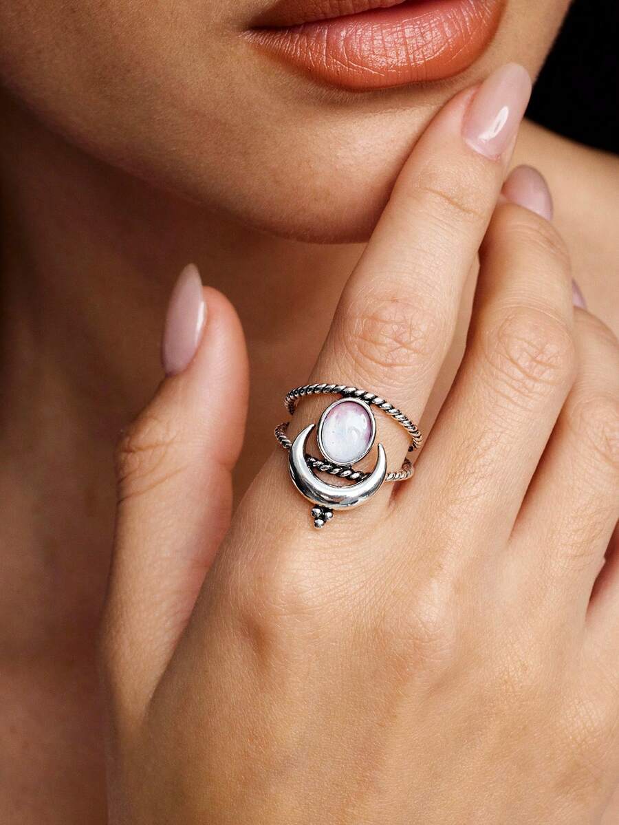 Kryxie 1pc Fashion Women's Ring, Suitable As Valentine's Day Gift, Wedding Anniversary Party Accessory - 1# - View 1
