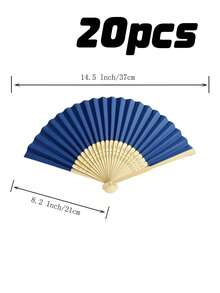 1/5/10/20/50pcs Solid Color Wedding Paper Fans With Bamboo Ribs, Folding Hand Fans Decorated With Bow Satin Ribbons, Available For Wholesale, Foldable Fans As Photo Props For Parties And Weddings (2 Pieces Set) - multicolor - View 8